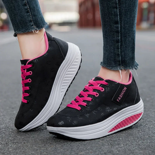 Casual Sports Wedge Heel Thick Sneakers