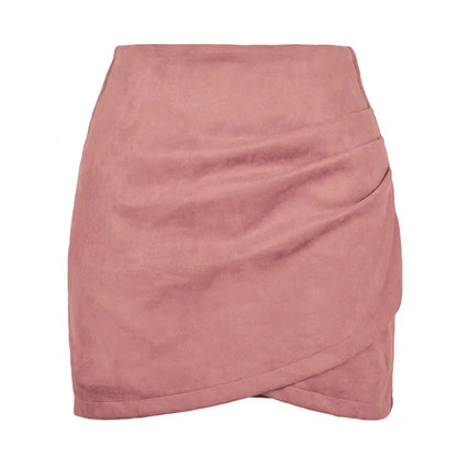 Sexy Slim Fit Suede Mini Skirt