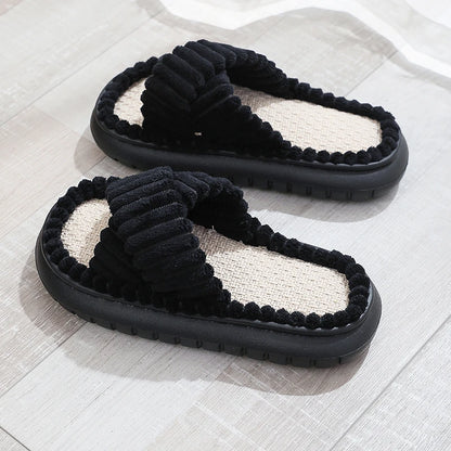 Home Open-Toe Cross Slippers