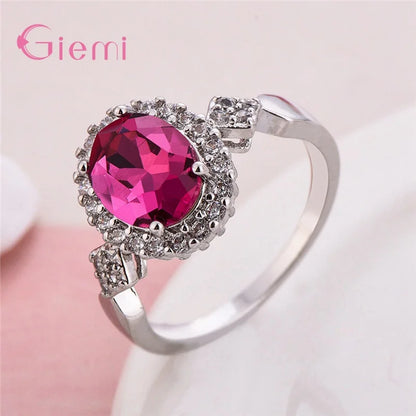 925 Sterling Silver Engagement Curve Cubic Zircon Ring