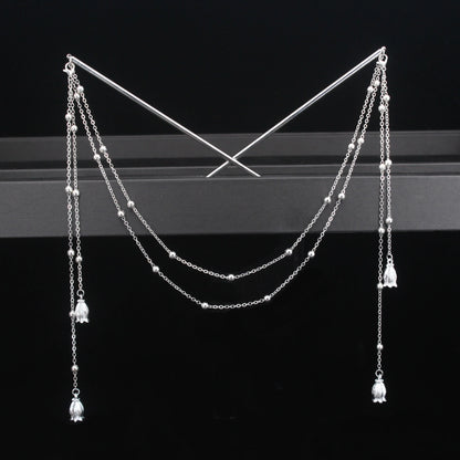 Long Tassel Double Chain Hair Pins Nunchaku Hairpin Chinese Hanfu Hair Stick