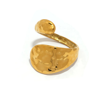 خاتم هندسي عريض من الفولاذ المقاوم للصدأ