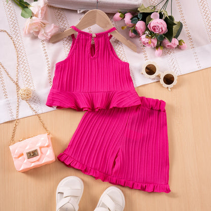 Sleeveless Ruffle Toddler Girls Set
