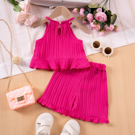 Sleeveless Ruffle Toddler Girls Set