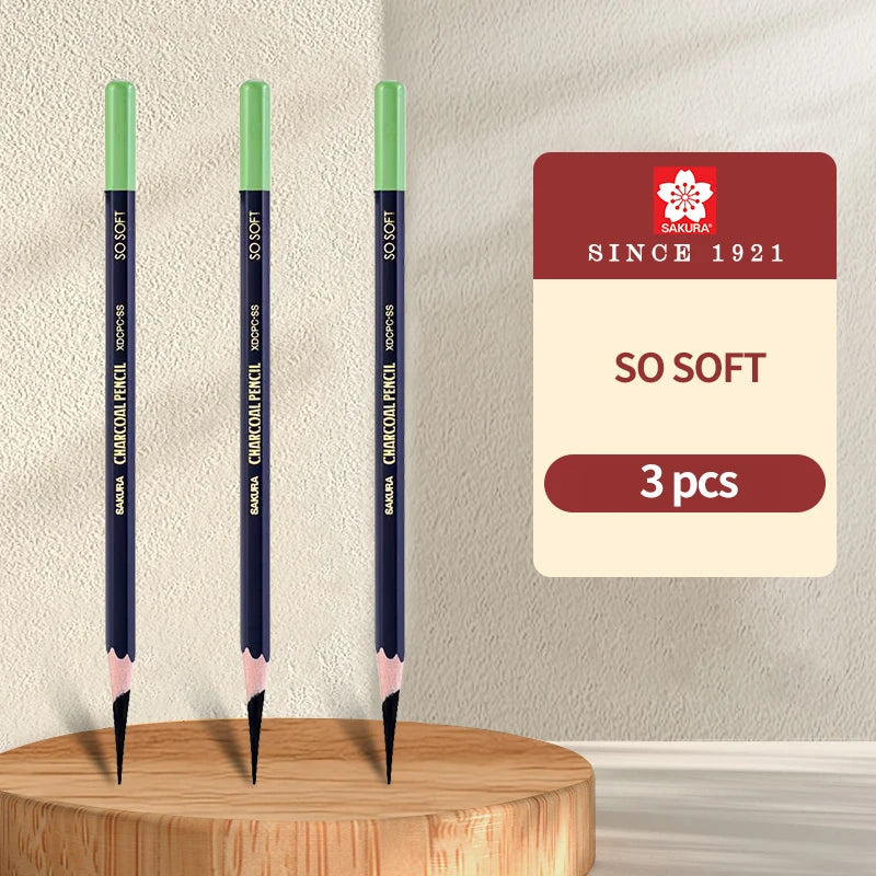 SAKURA Professional Charcoal Wooden Pencil Set