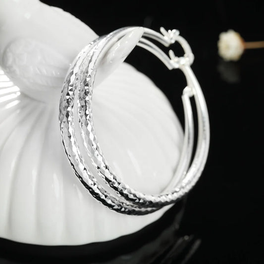 DANA 925 Sterling circle hoop Earrings