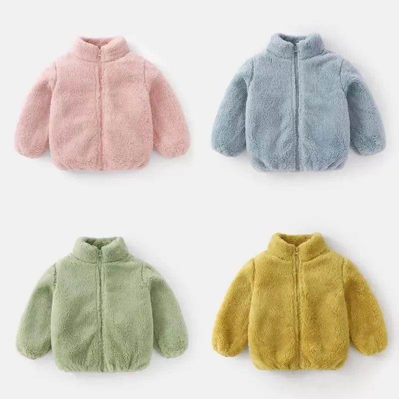 Plush Coat Autumn Winter Warm Baby Girl Boy Casual Toddler Jacket