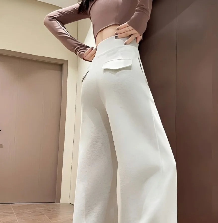 Sports slimming straight wide leg pants