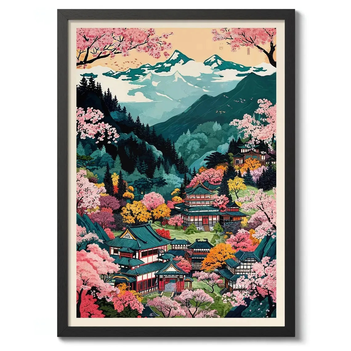Japanese Tokyo Teahouse Cartoon Canvas Print