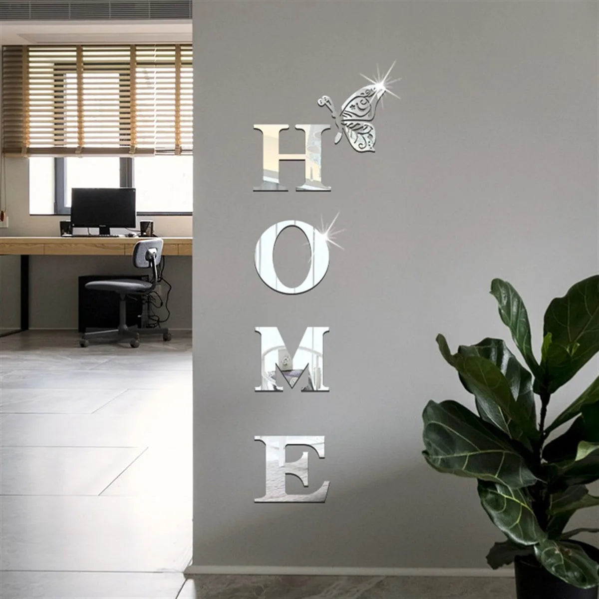 HOME Logo 3D Mirror Wall Sticker Decoration