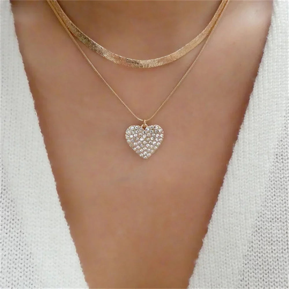 Vintage Punk Gold-plate Thick Chain Head Portrait Coin Pendant Necklace