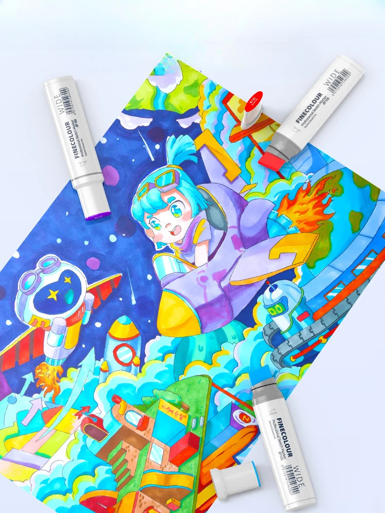 Finecolour 20mm Wide Markers Alcohol Line Sketching Art Markers Pen