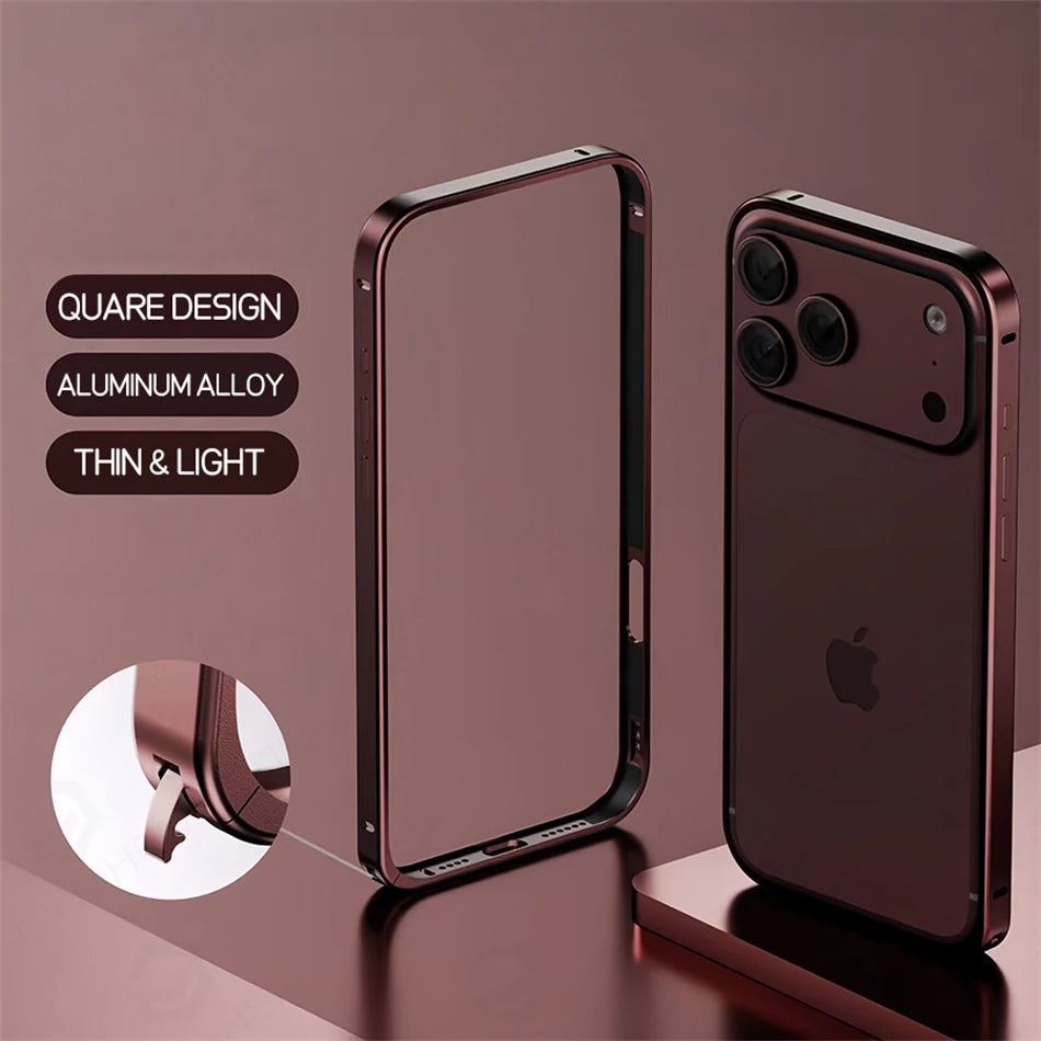 Light Aluminum Metal Frame Thin Case Bumper For iPhone 17  Max Alloy Titanium Protect Back