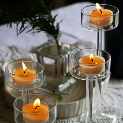 Glass Candle Holders Set Tealight Candle Holder