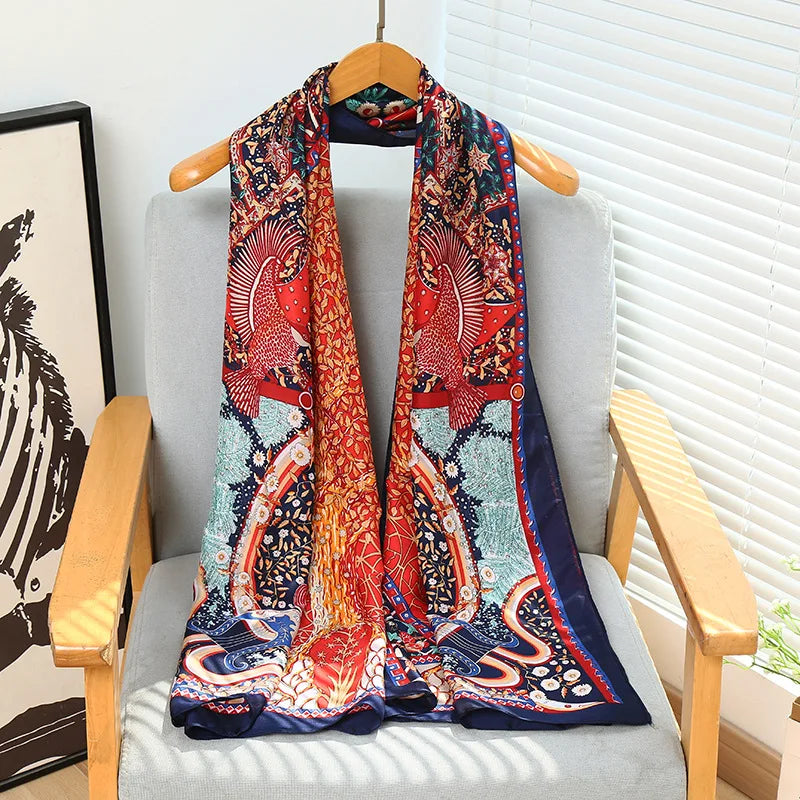180*90cm Luxury Classic Sun Protection Silk Scarves Silk Shawl