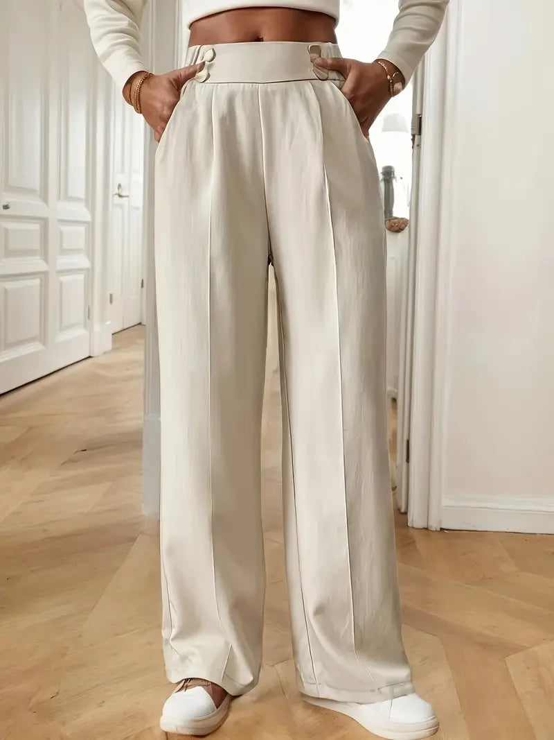 High Waist Straight Wide Leg Pants