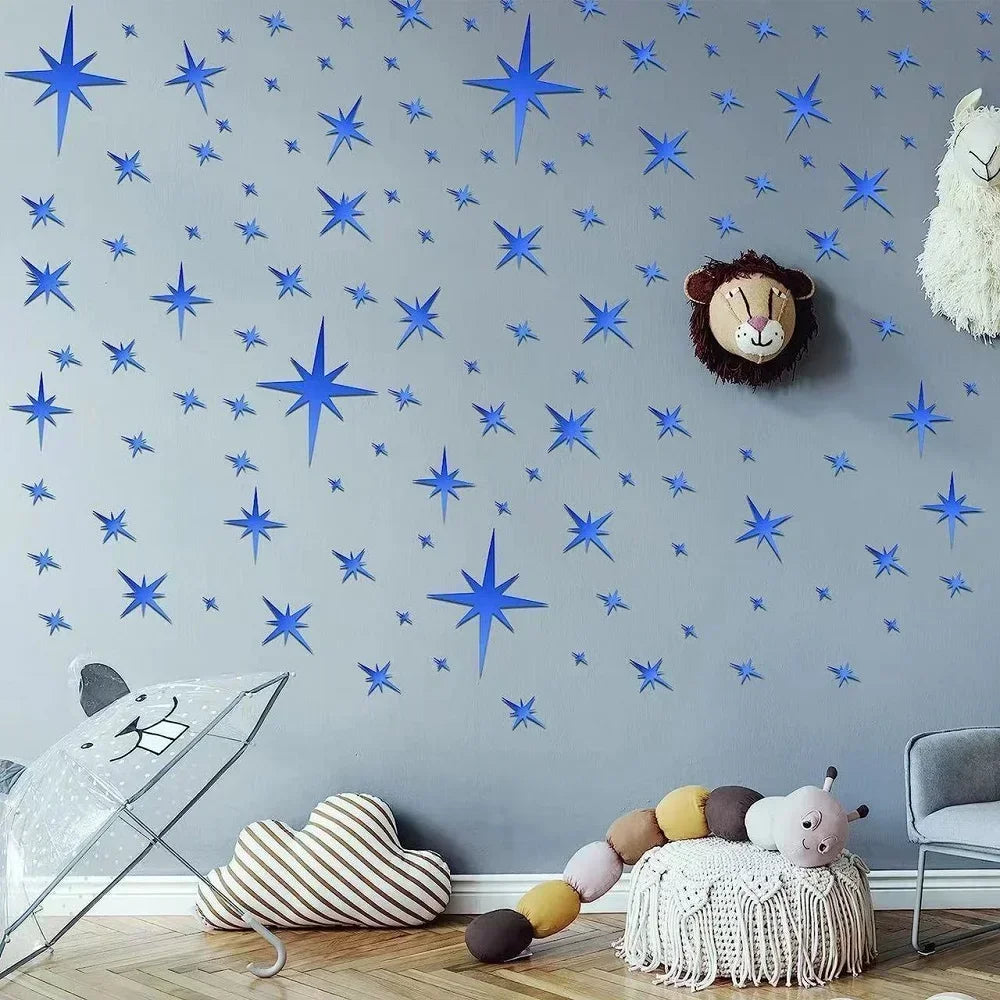 20/42pcs Acrylic Star Mirror Wall Stickers