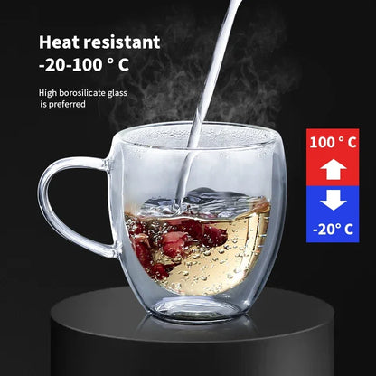 Transparent Glass Coffee Cup Mug