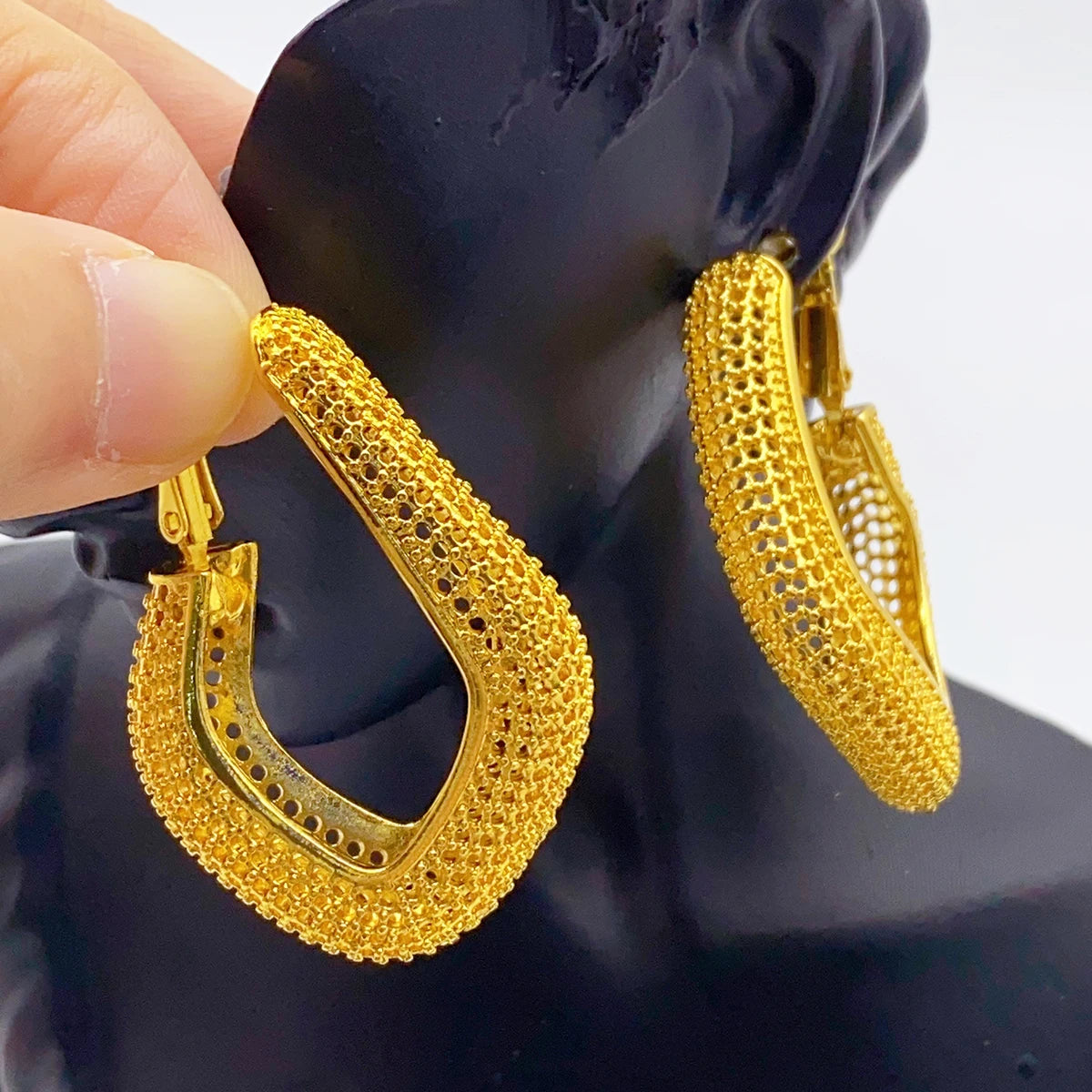 24K Gold Color Hoop Earrings