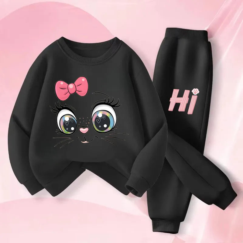 Long Sleeved Hoodies for Girls Spring Pullover Long Pant Sets
