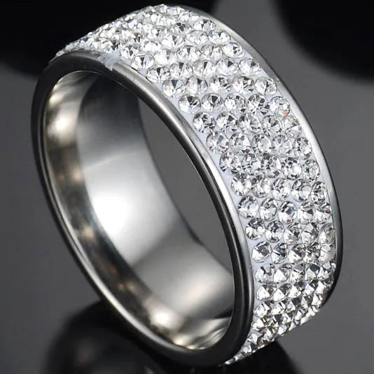 Blue Black Red Clear Crystal Ring