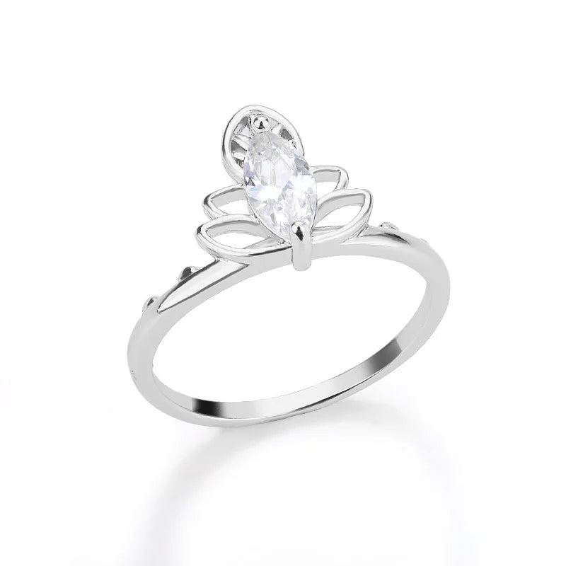 Gold Color Stainless Steel Delicate Flower Rings