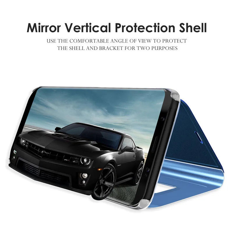 Samsung Galaxy Luxury Smart Mirror Magnetic Flip Leather Phone Cases