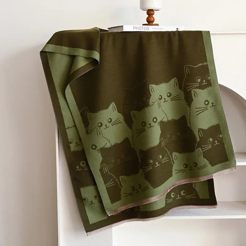 Cute Cat Cashmere Scarf
