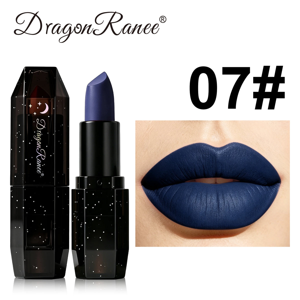 Matte Dark Purple Green Lipstick Waterproof White Black Velvet Lip Stick