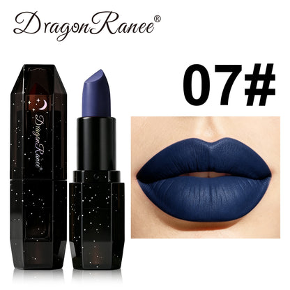Matte Dark Purple Green Lipstick Waterproof White Black Velvet Lip Stick