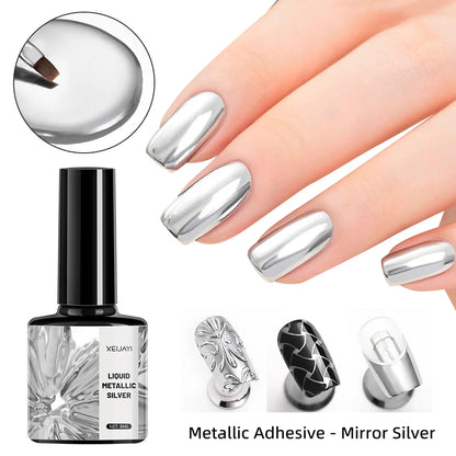 Mirror Metal Gel Silver Rose Golden Nail Polish