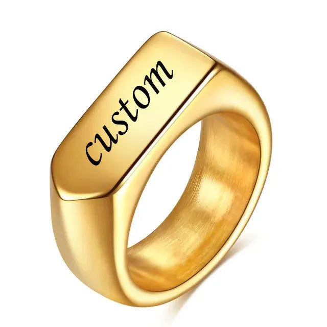 Customized Letter Pattern Logo Stainless Steel Rings