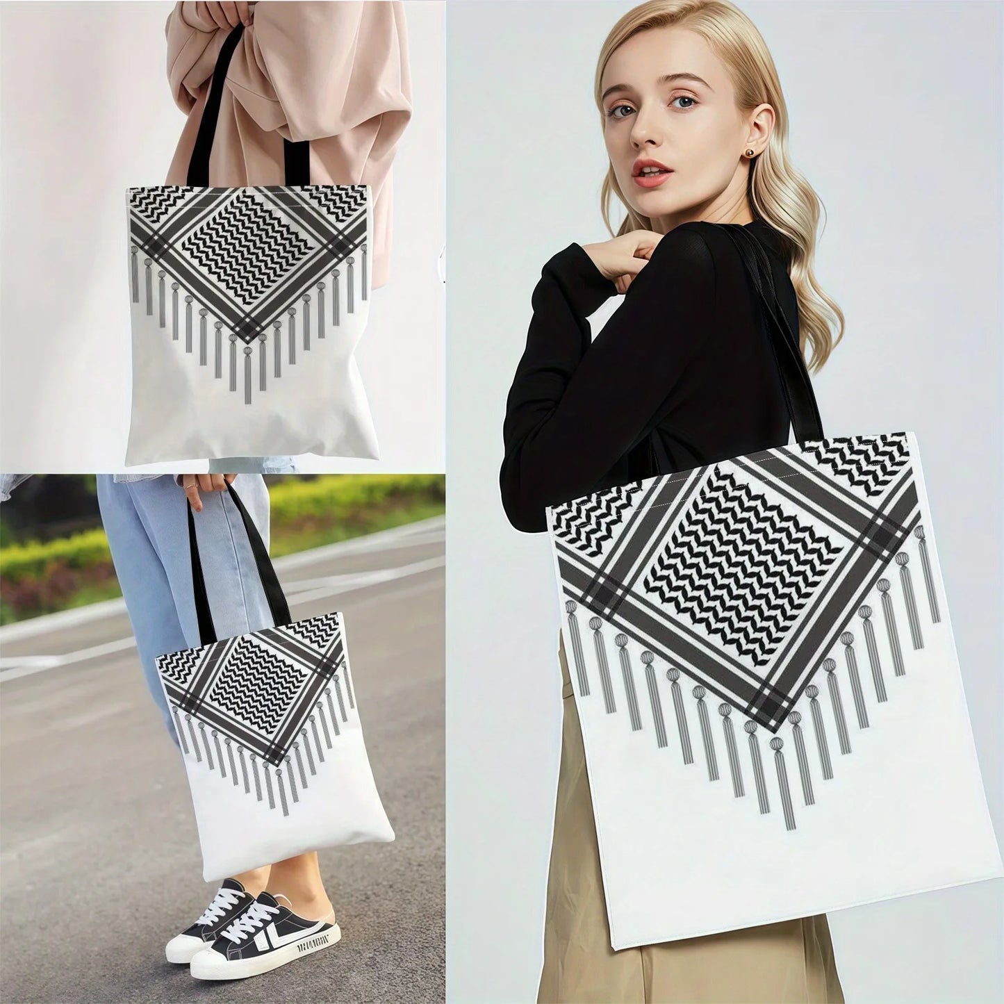 Polyester Keffiyeh Scarf Tote Bag