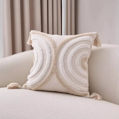 Boho Loop Pillowcases Grey Beige Pillowslip