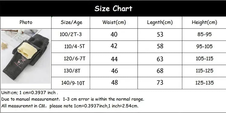 Children Girl's Legging Thicken Warm Kids Girl Warm Plush Legging