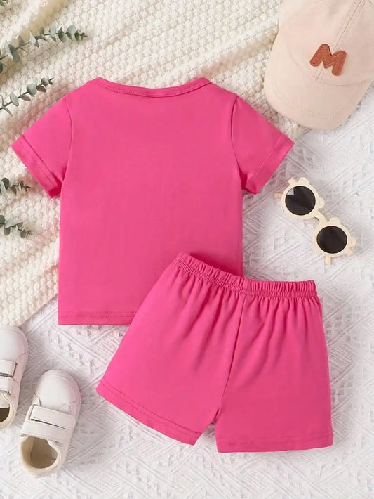 Love Letter Printed Two Piece Short sleeved T-shirt  Set