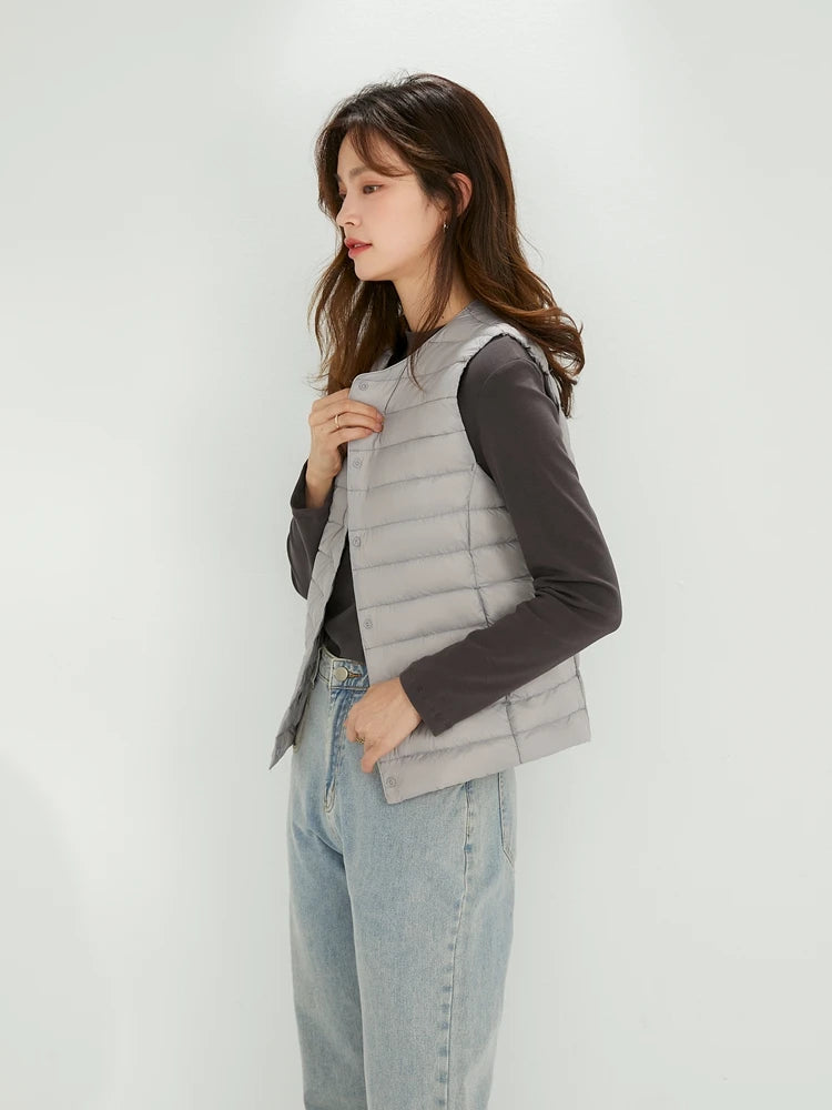 Matt Fabric Warm Vests Ultra Light Down Vest