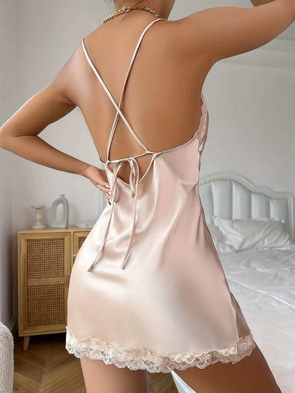 Luxury Sleep Satin Nightdress Silk Lingerie