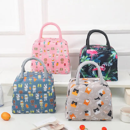 Cartoon Portable Insulated Thermal Heat Bento Bag Lunch Box