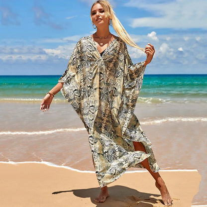 Kaftan Swimsuit Cover Up Oversized Long Beach Dress