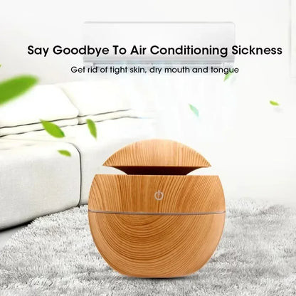 Mini Woodgrain Ultrasonic USB Humidifier and Essential Oil
