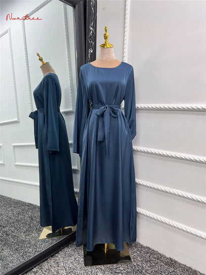 Silky Muslim Full Length Flare Sleeved Soft Abaya