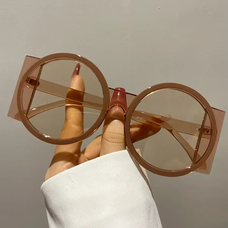 Round Double Color Beach Retro Trend Sunglasses