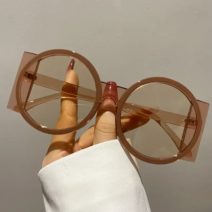 Round Double Color Beach Retro Trend Sunglasses