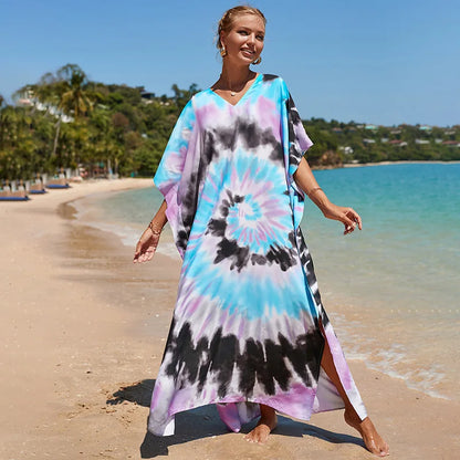 Swimsuit Kaftans Beach Cover Ups Colorful Outfits Dress