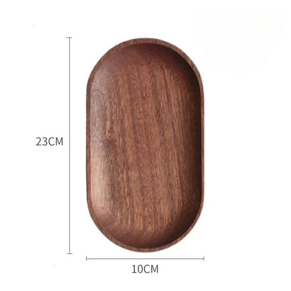 Japanese Dinner Plate Walnut Wooden Tray