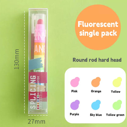 12 Color Splicing Highlighter Multi-color Pen Graffiti Line Marker Pen