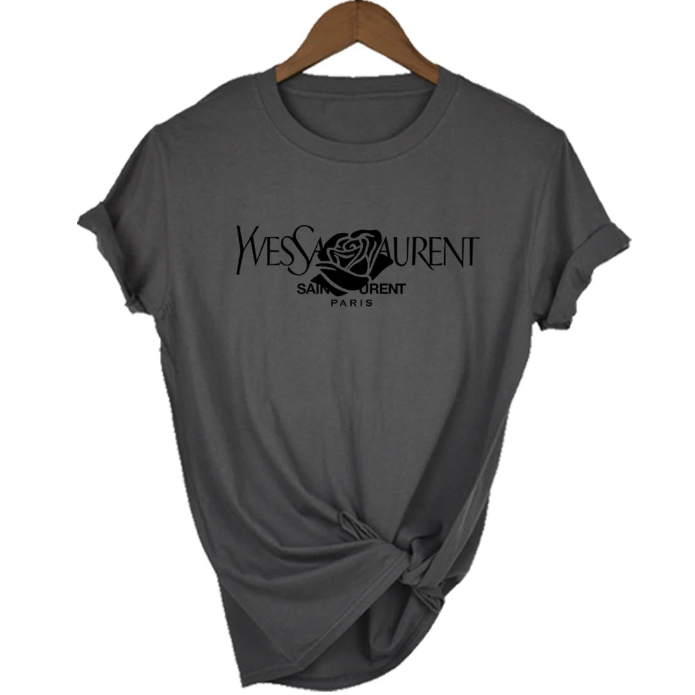 Alphabet Printed Short Sleeve T-Shirt