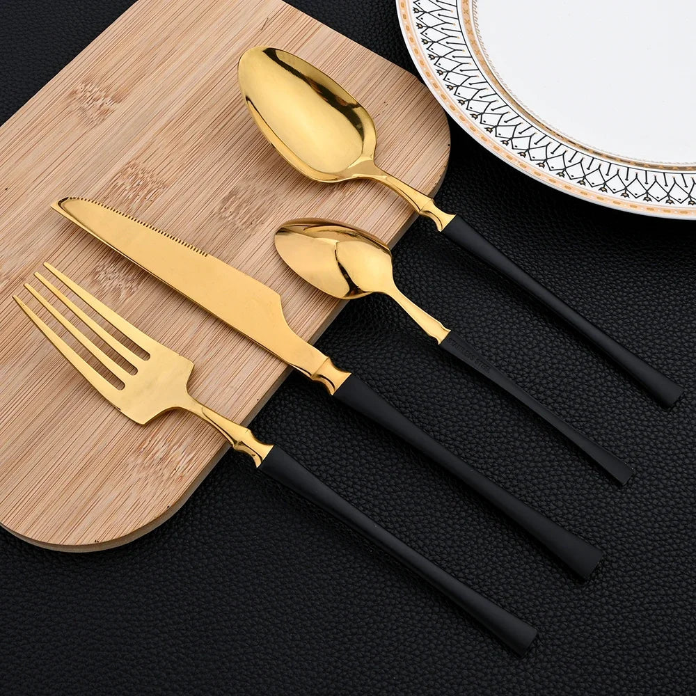 16pcs Dinnerware Stainless Steel Tableware Set