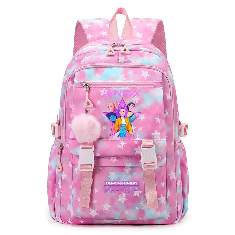 KPop Demon Hunters Print Student Backpack Large Capacity Schoolbag